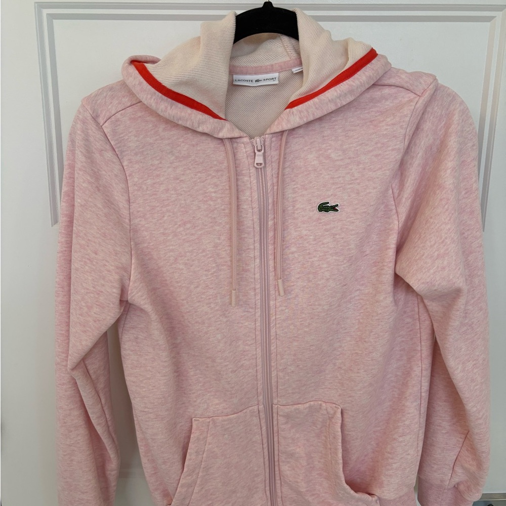 Lacoste Light Pink Zip-Up Hoodie